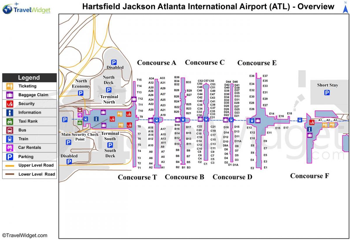 karta från Hartsfield Jackson Atlanta International Airport