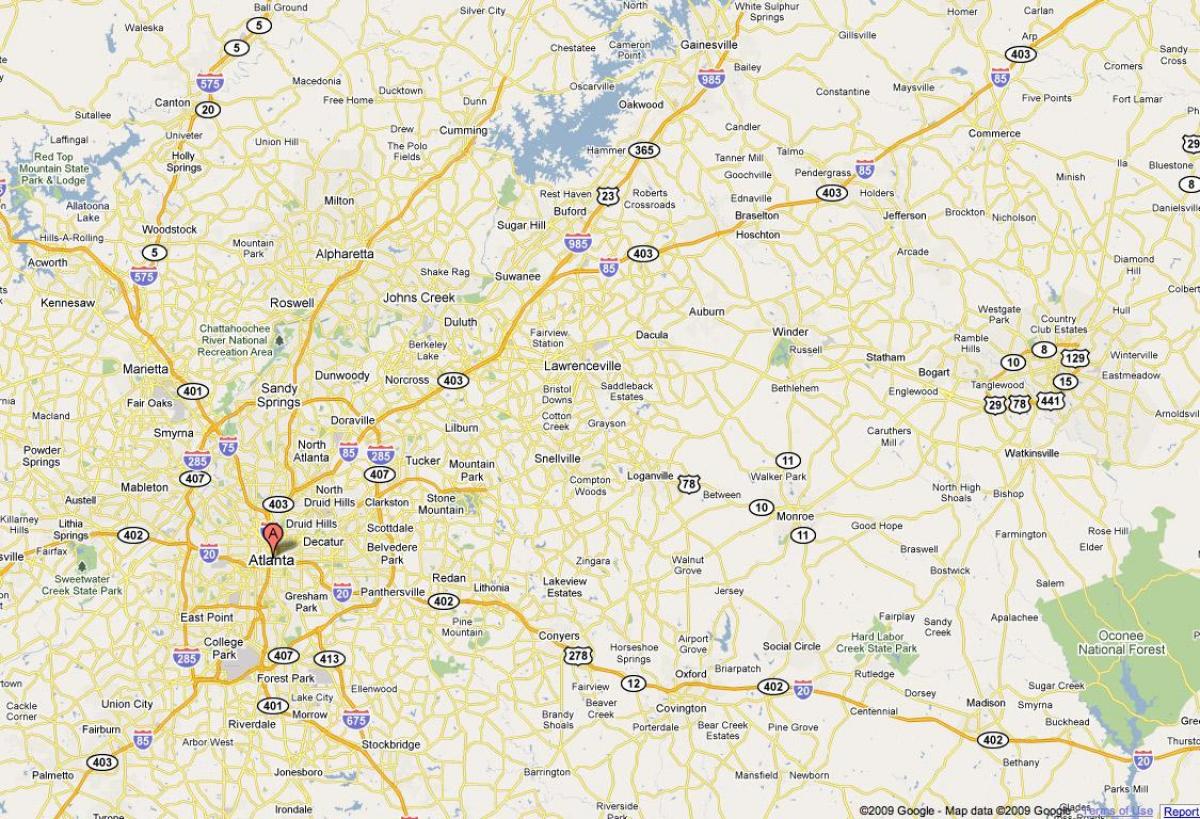 karta över Atlanta ga