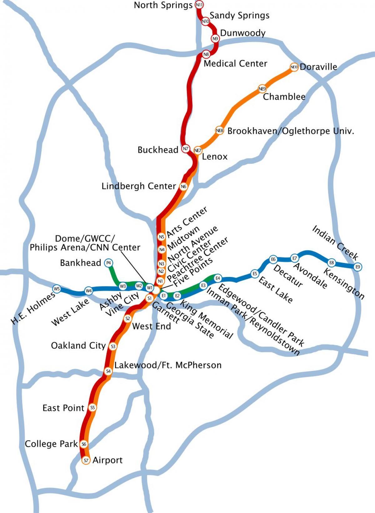 karta över metro Atlanta