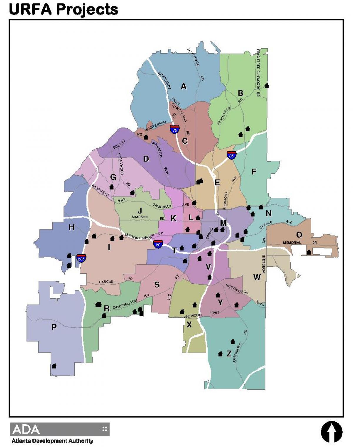 karta över Atlanta zon karta