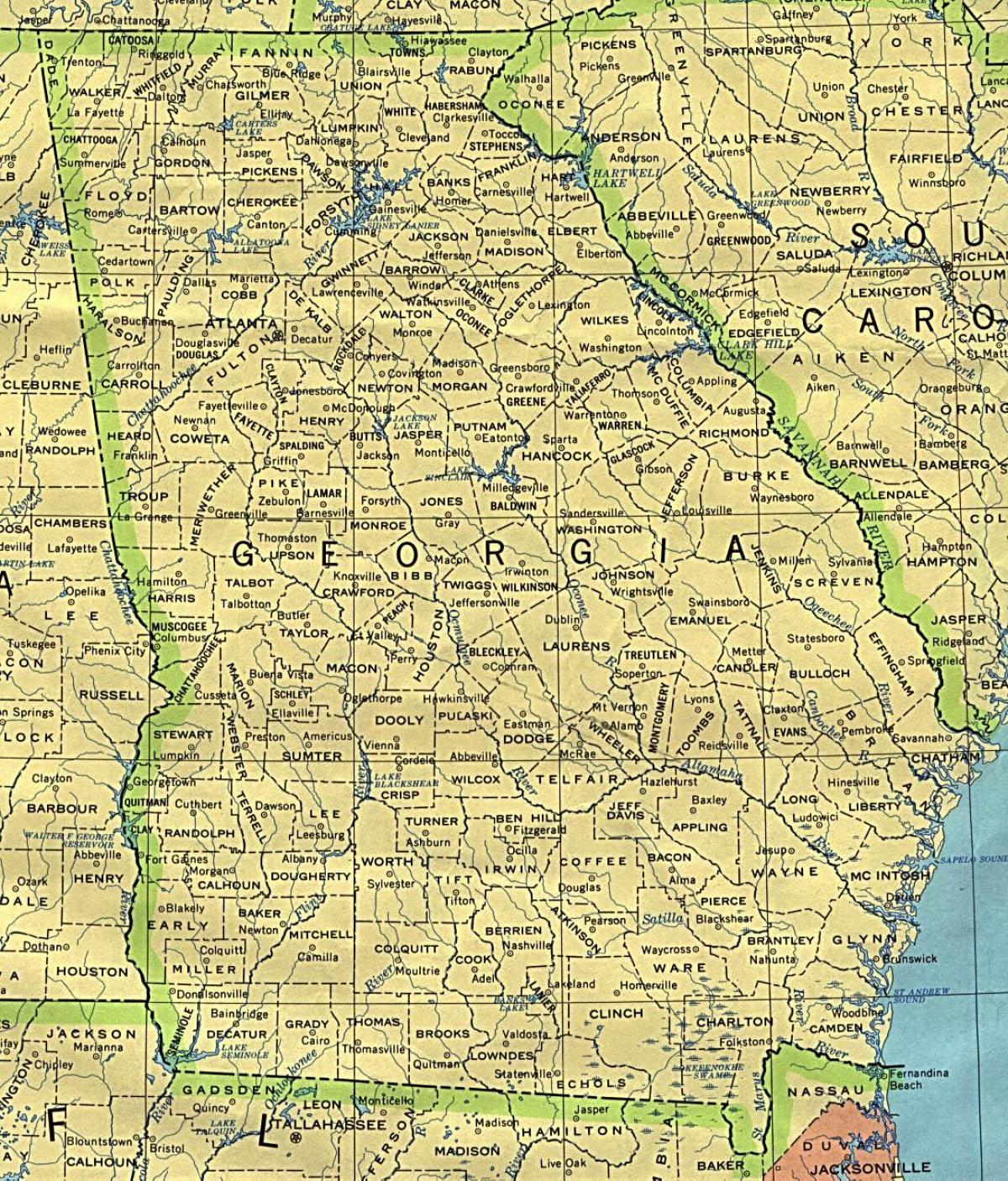 karta över Georgien städer