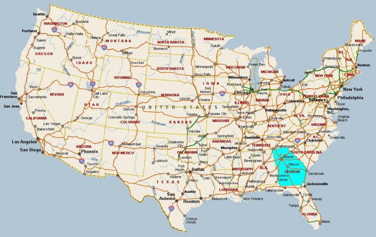 karta över Georgia USA