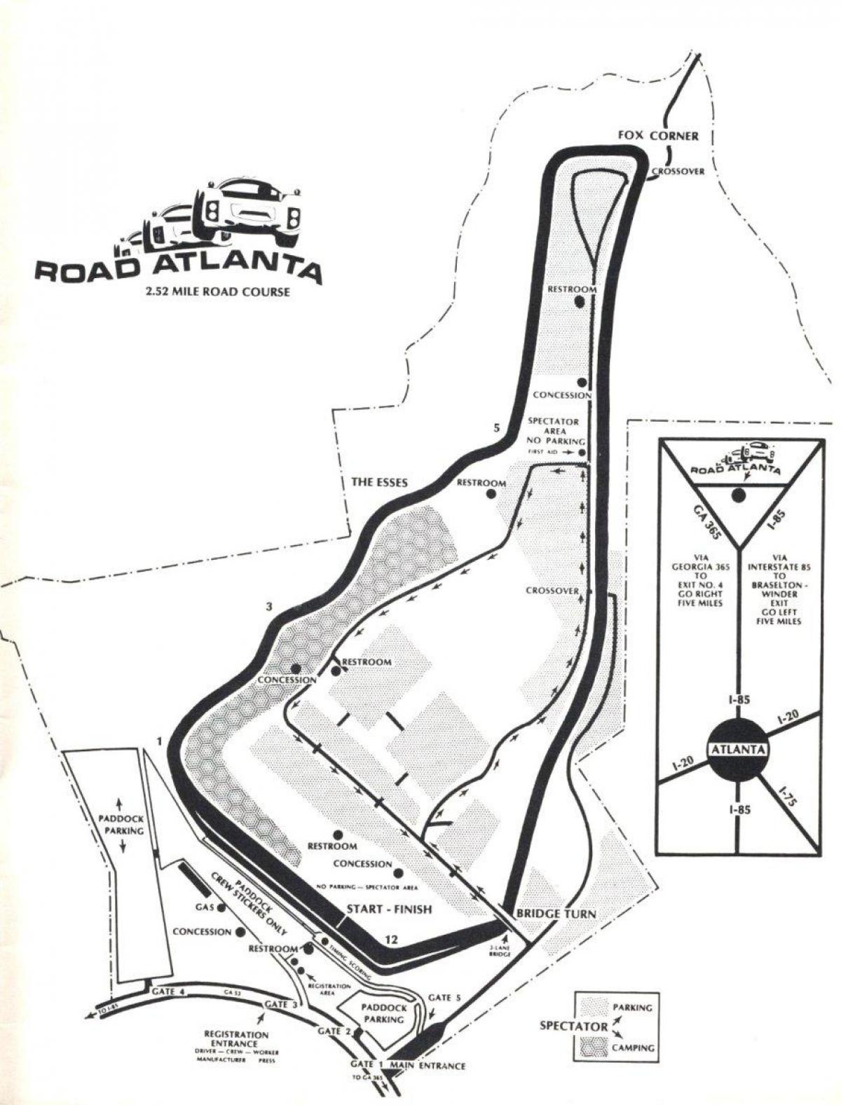 karta över road Atlanta spår