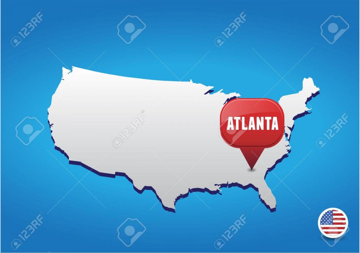 Atlanta i USA karta