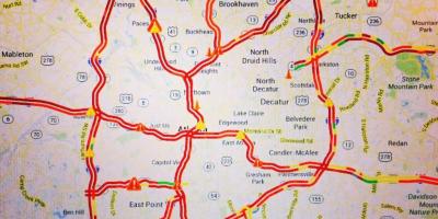Karta över Atlanta trafik