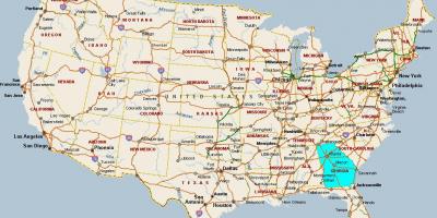 Karta över Georgia USA