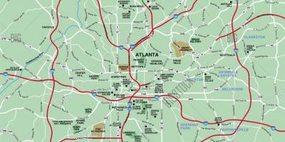 Greater Atlanta karta över området