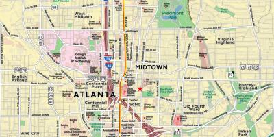 Karta över midtown Atlanta
