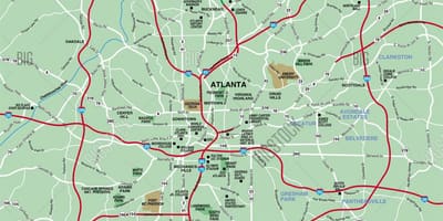 Atlanta karta över området