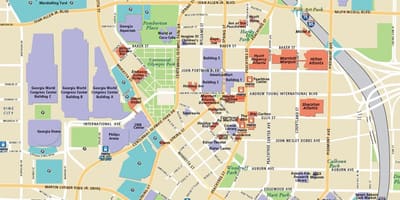 Atlanta turistattraktioner karta